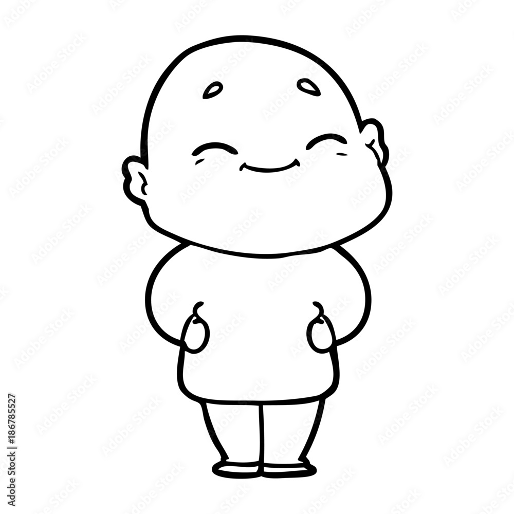 cartoon happy bald man cartoon happy bald man