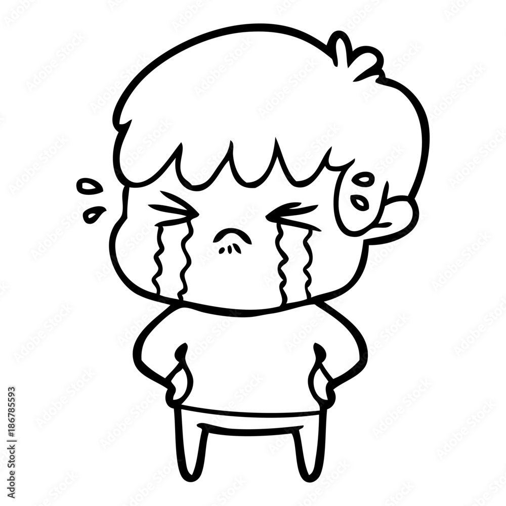 cartoon boy crying
