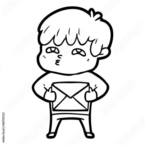 cartoon curious man