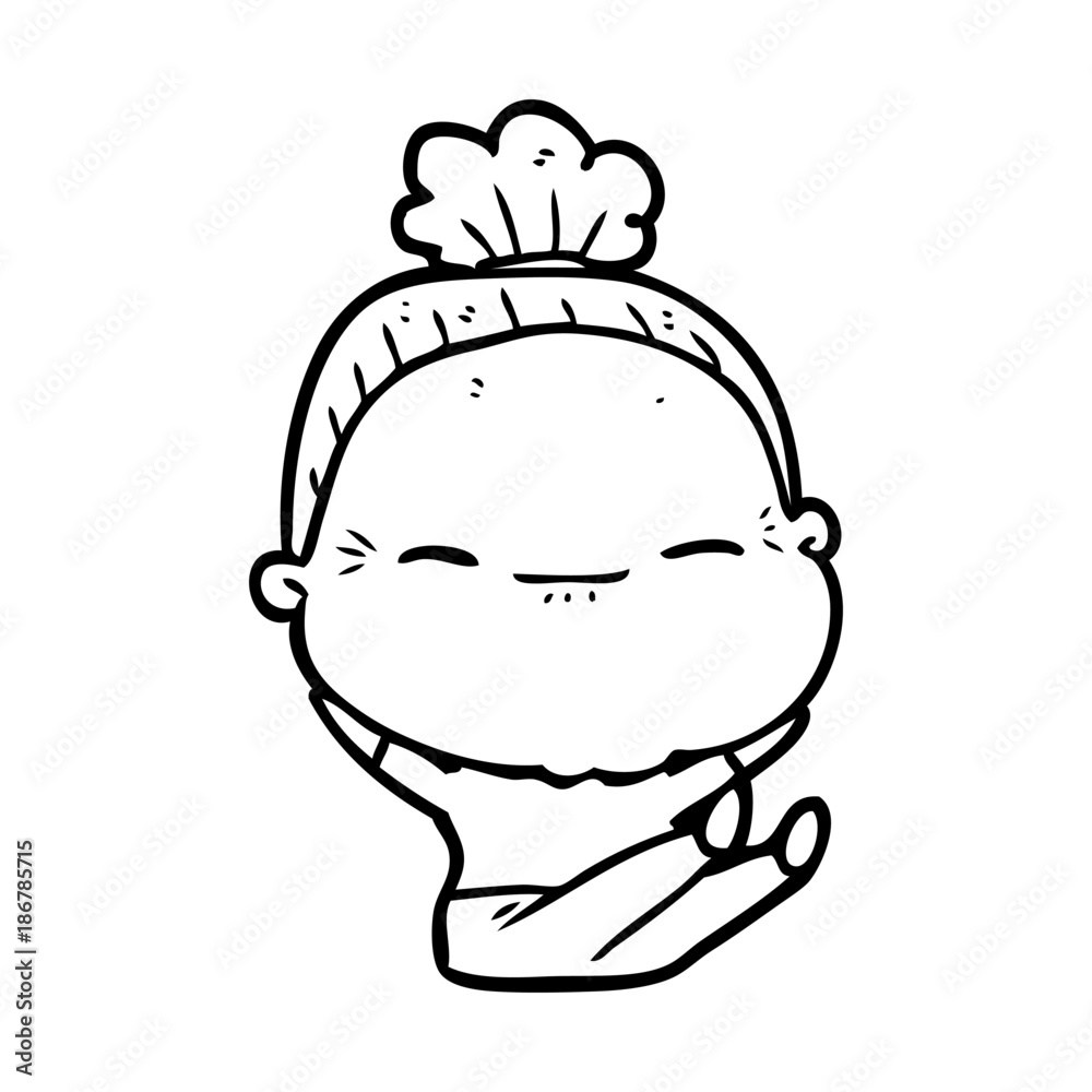 Obraz premium cartoon peaceful old woman