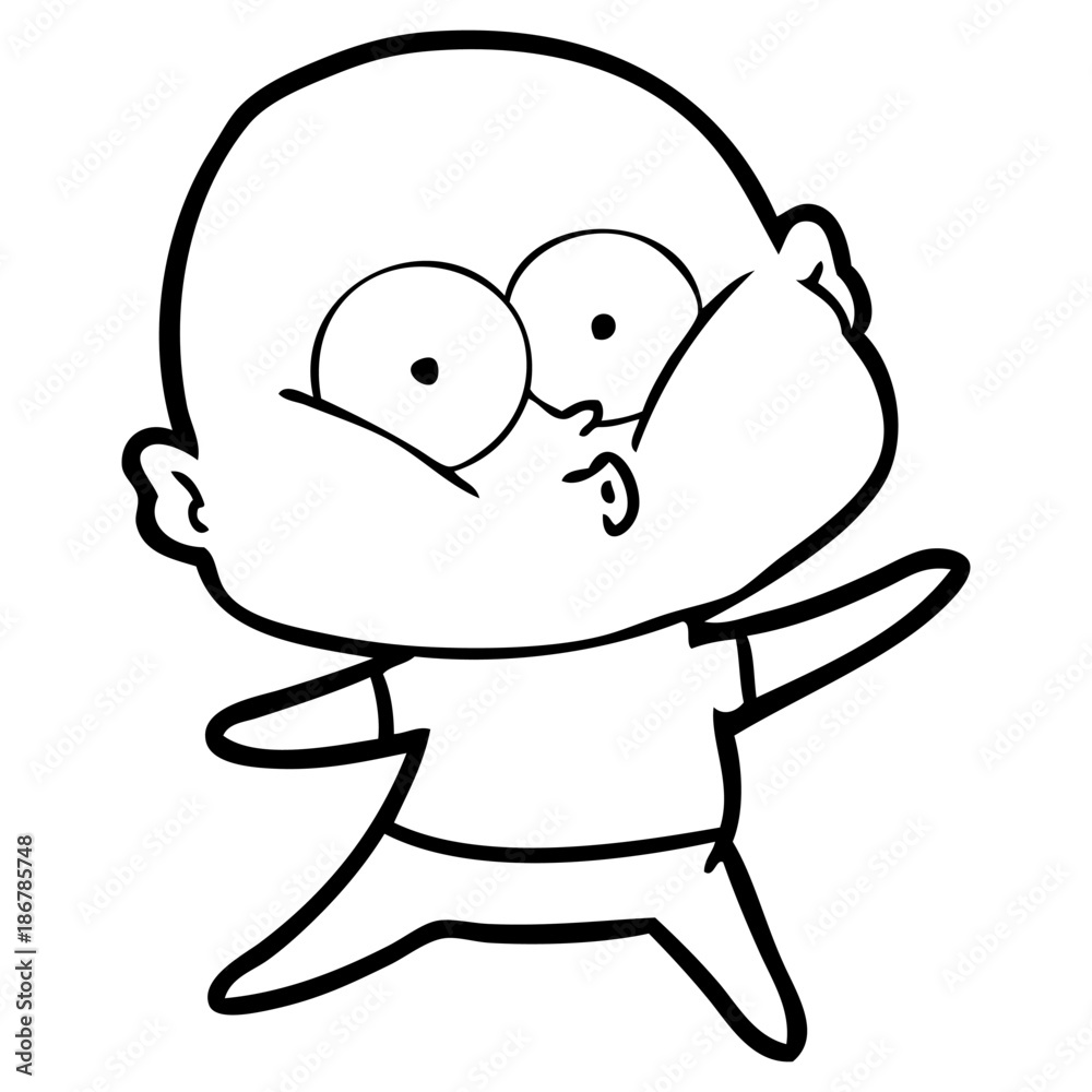 cartoon bald man staring cartoon bald man staring