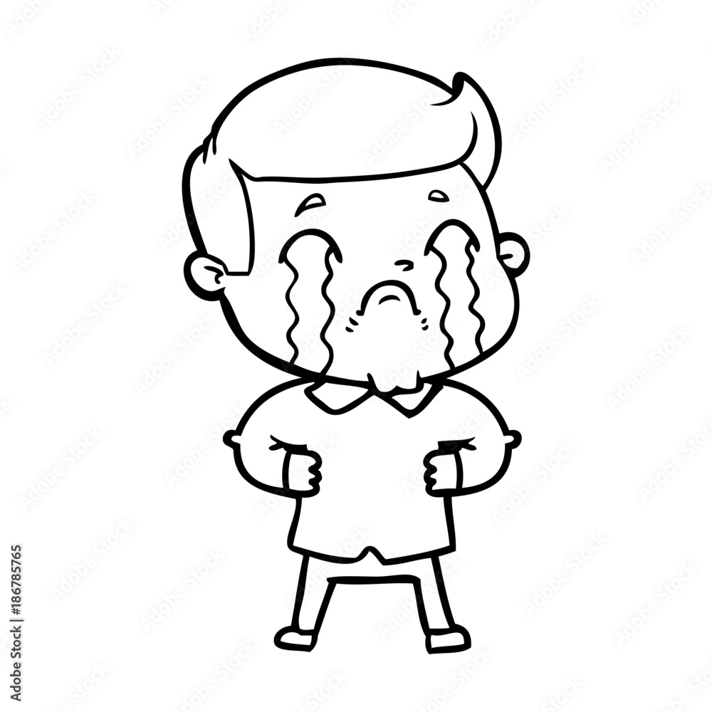 cartoon man crying