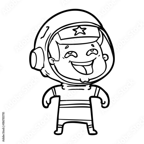 cartoon laughing astronaut