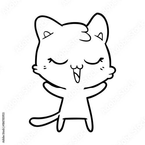 happy cartoon cat