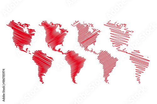 Scribble America map vector