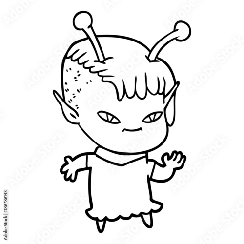 cute cartoon alien girl