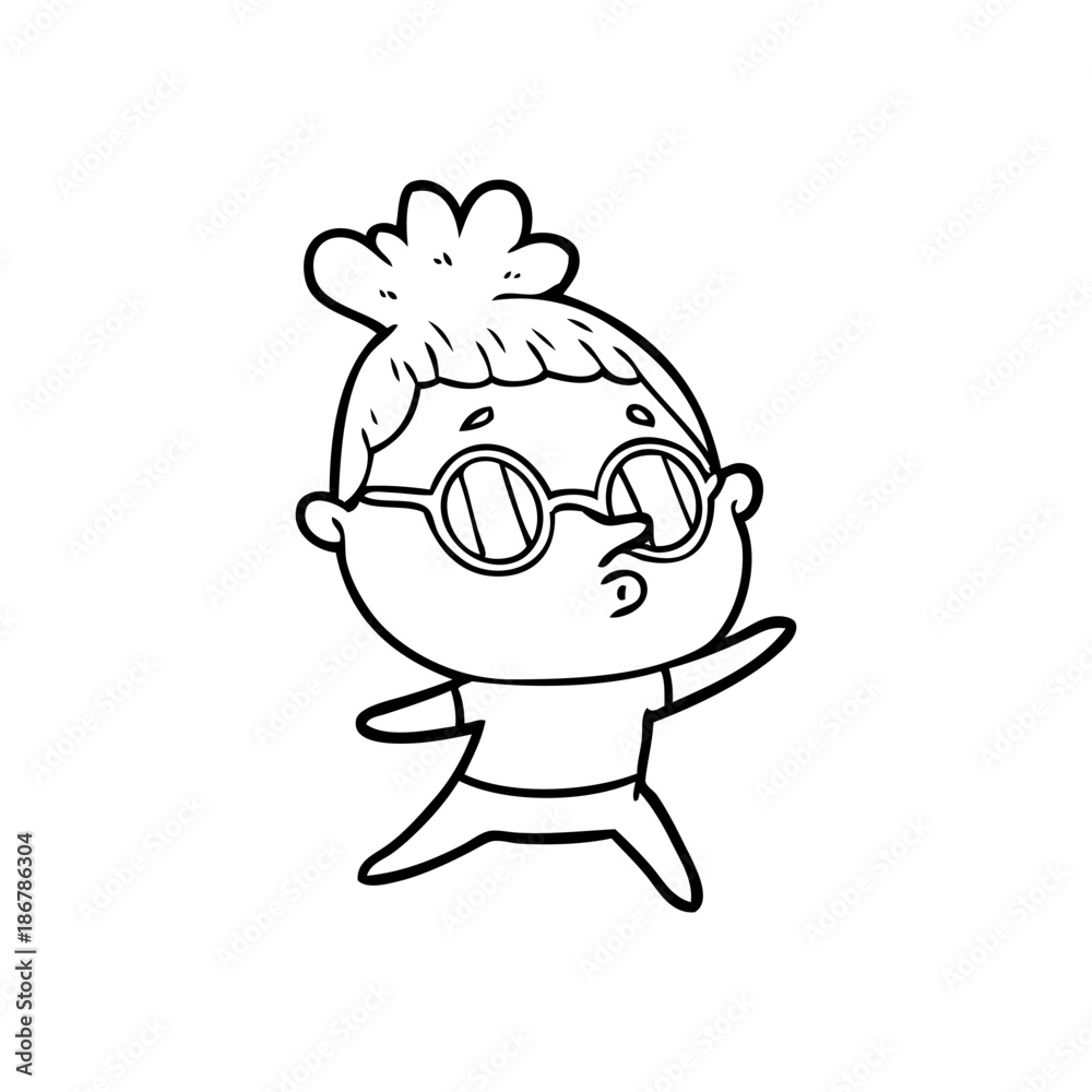 cartoon woman wearing glasses cartoon woman wearing glasses