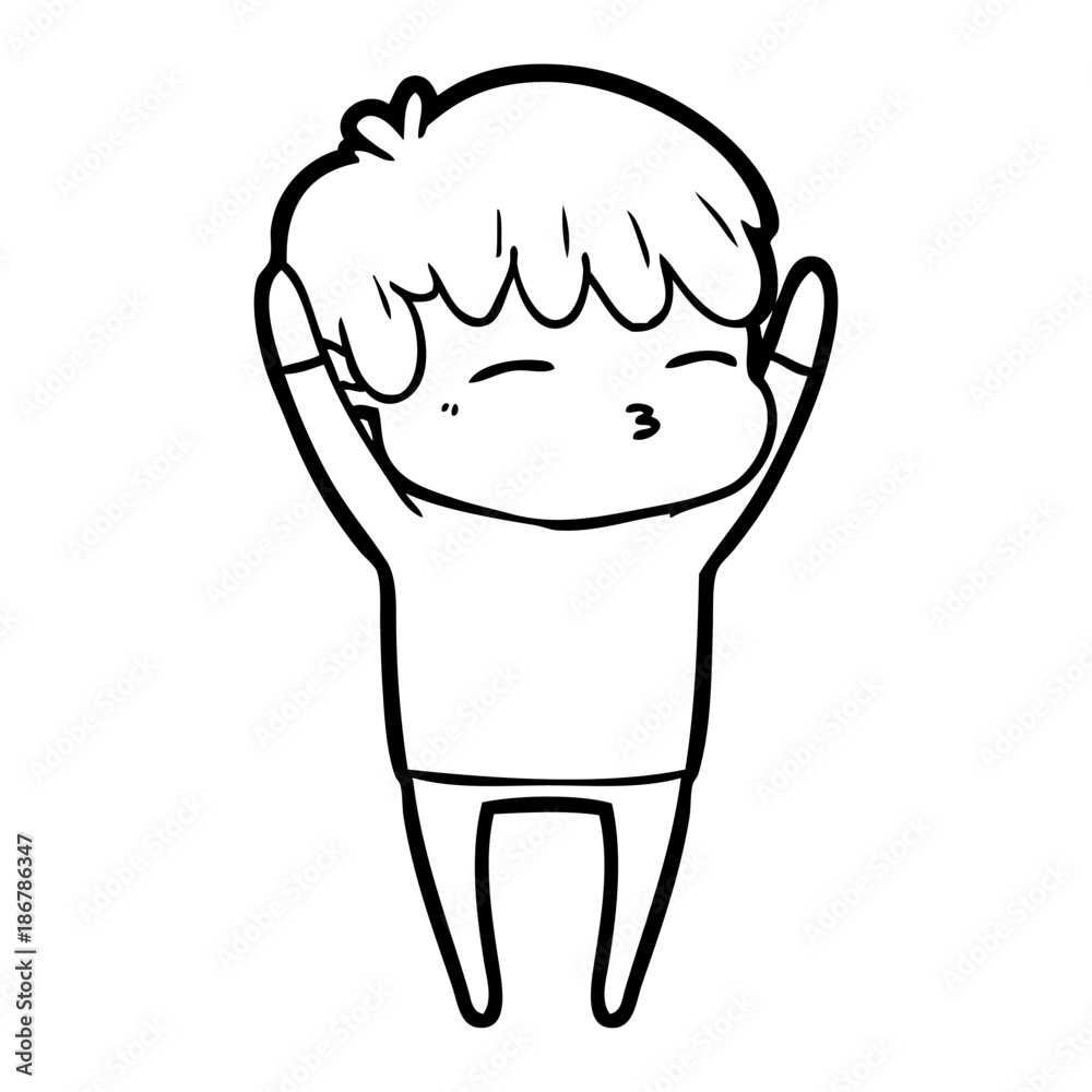 Fototapeta premium cartoon curious boy