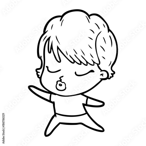 cartoon woman with eyes shut
