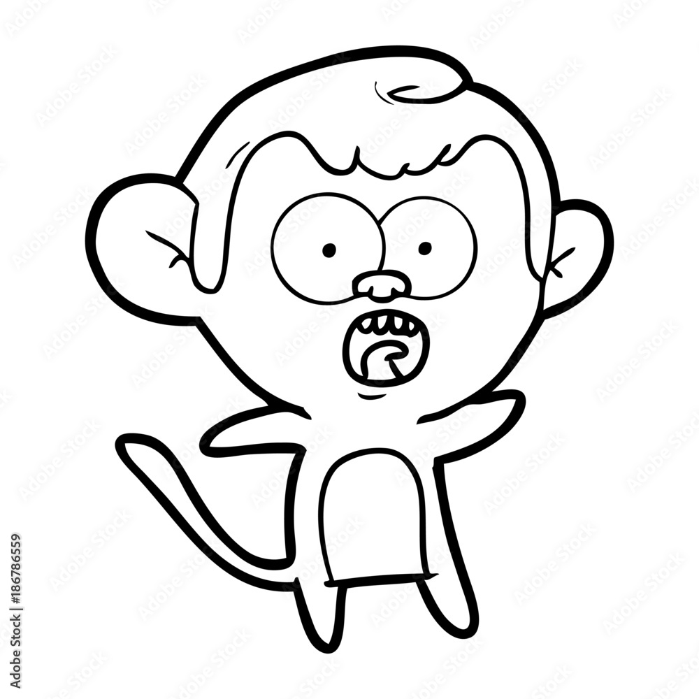 Obraz premium cartoon shocked monkey