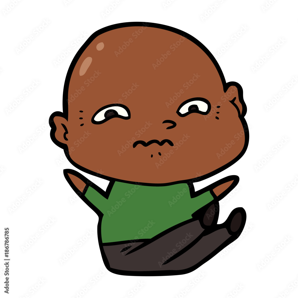 Fototapeta premium cartoon nervous man