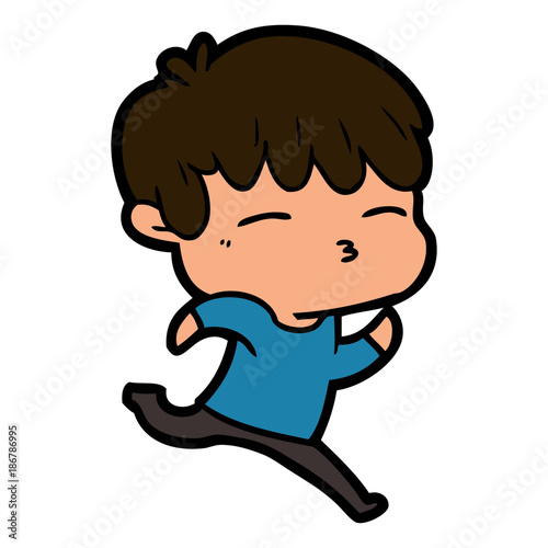 cartoon curious boy