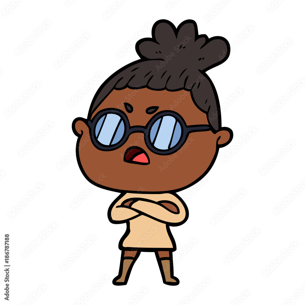 Naklejka premium cartoon annoyed woman