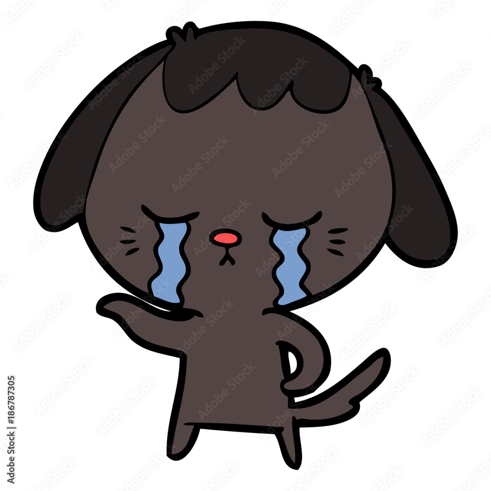 Obraz premium cartoon dog crying
