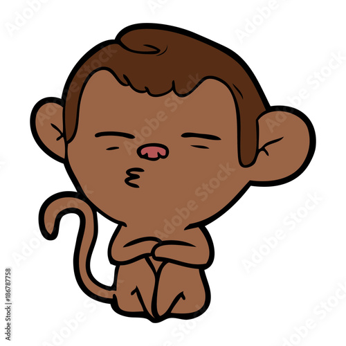 cartoon suspicious monkey