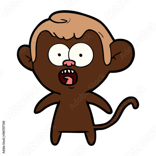 cartoon shocked monkey