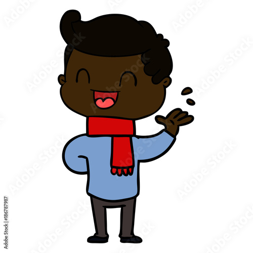 cartoon happy man