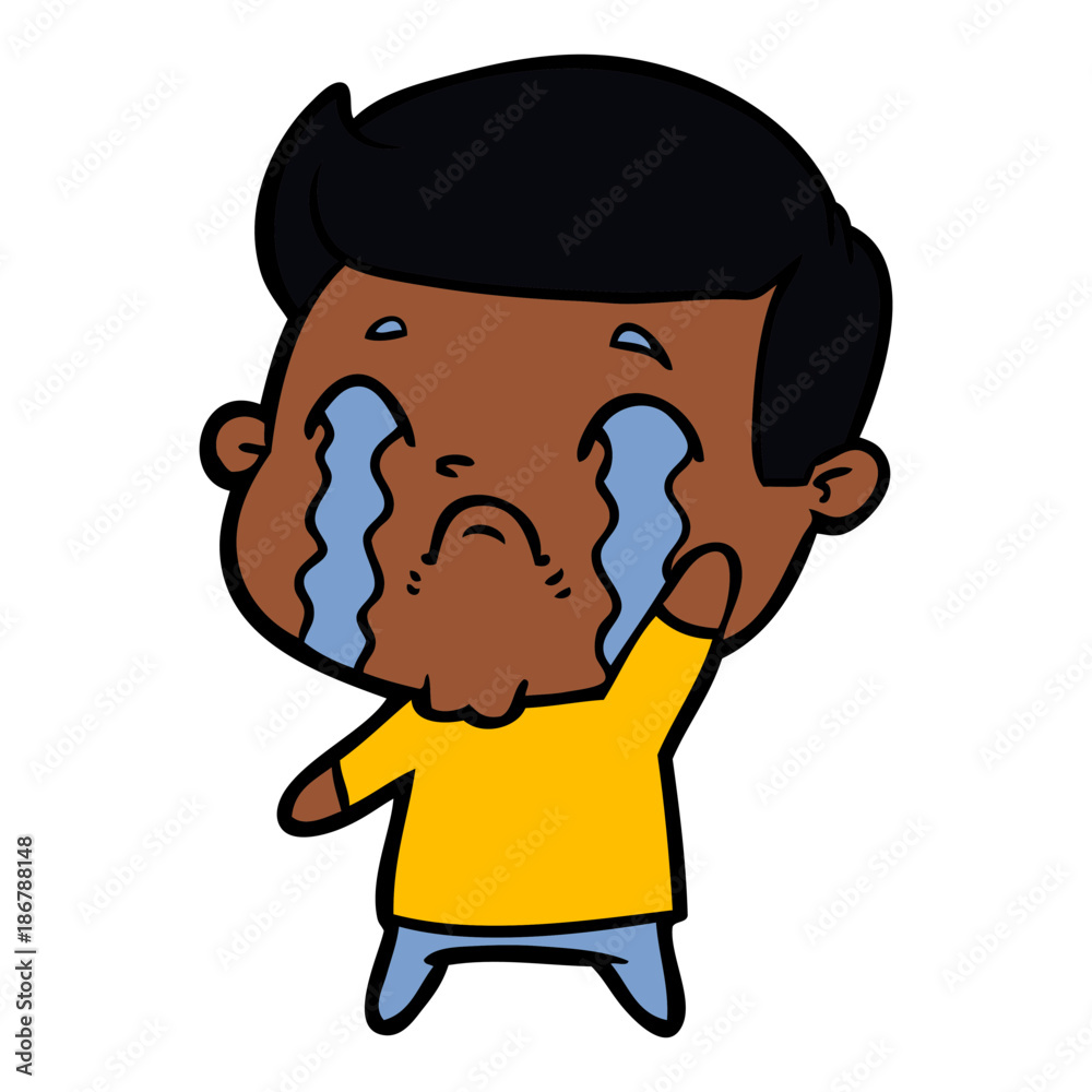 cartoon man crying