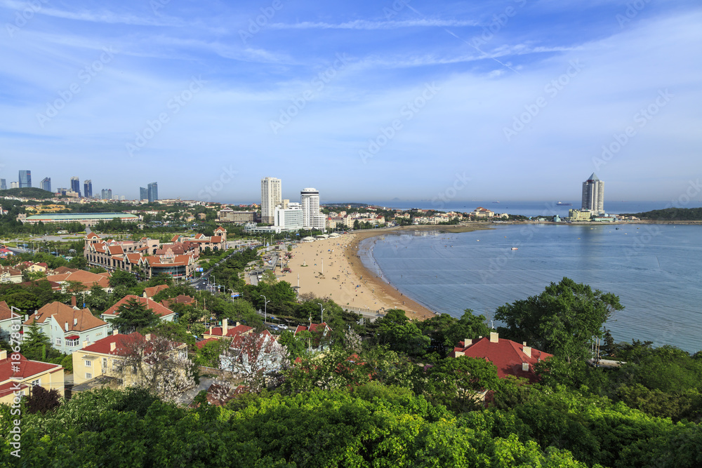 Qingdao city architecture scenery and skyline