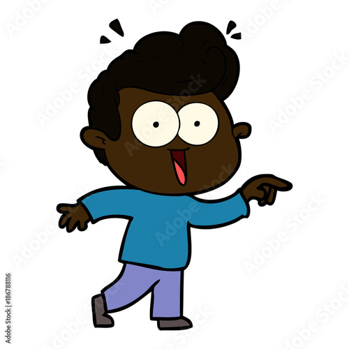 cartoon excited man