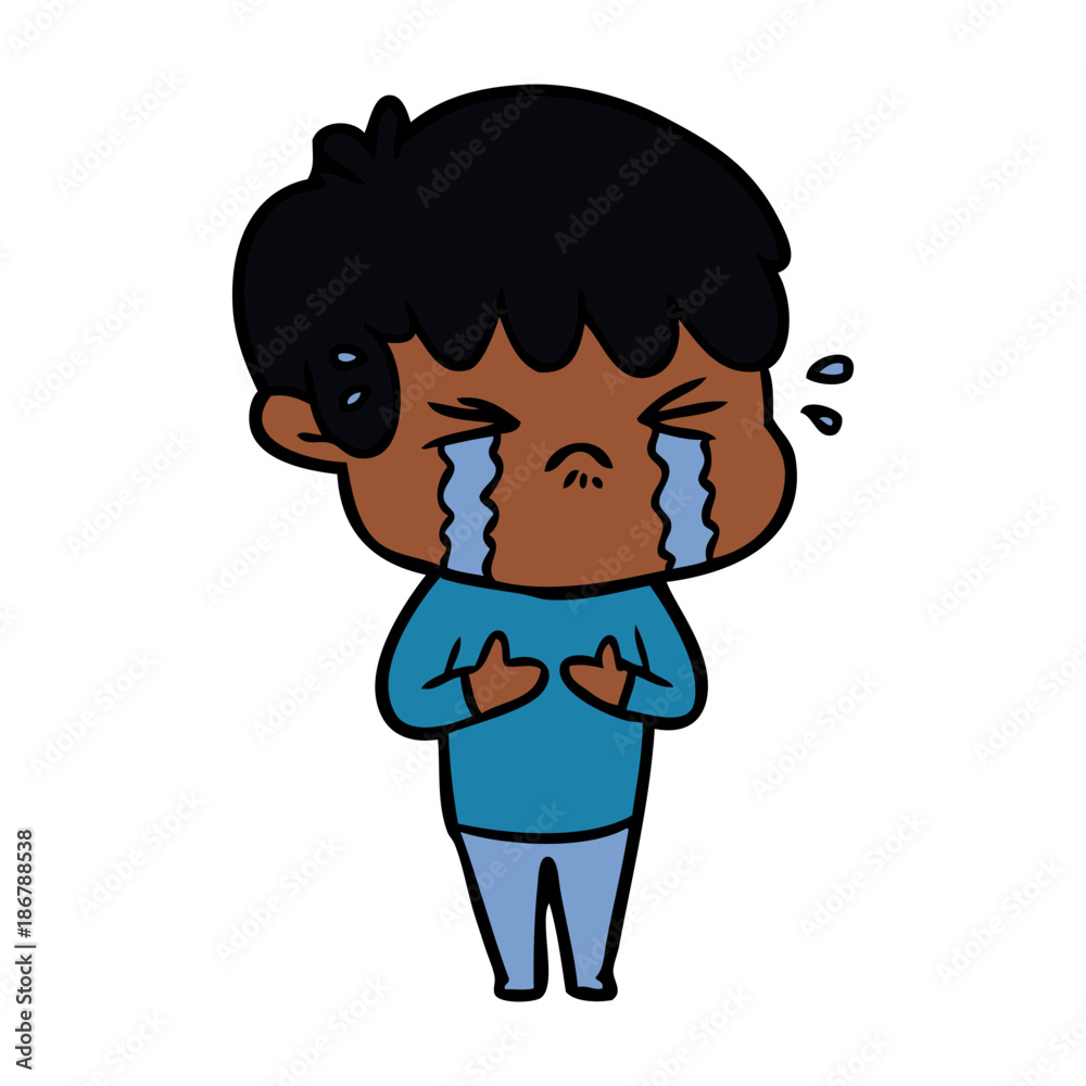 cartoon boy crying