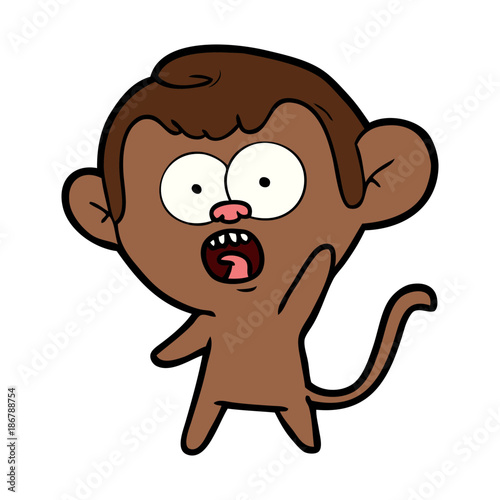 cartoon shocked monkey