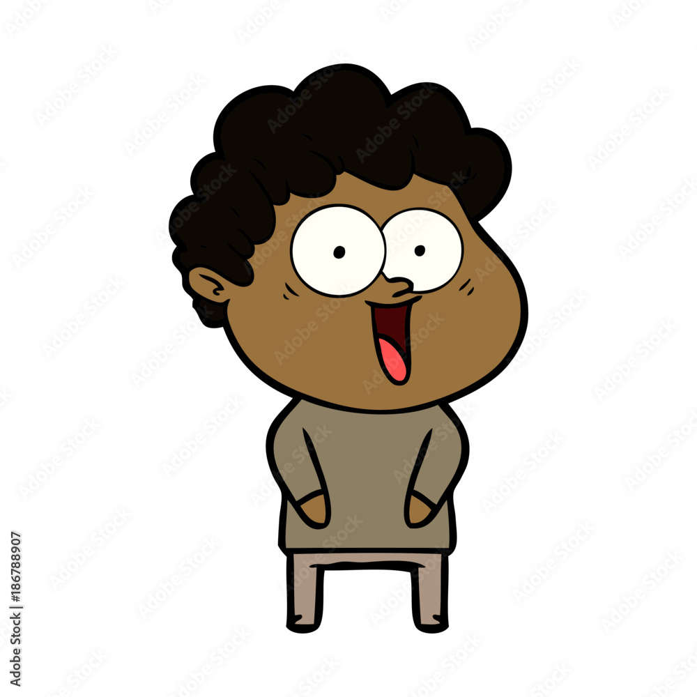 Obraz premium cartoon happy man