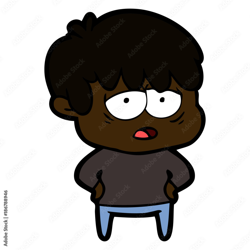 cartoon exhausted boy cartoon exhausted boy