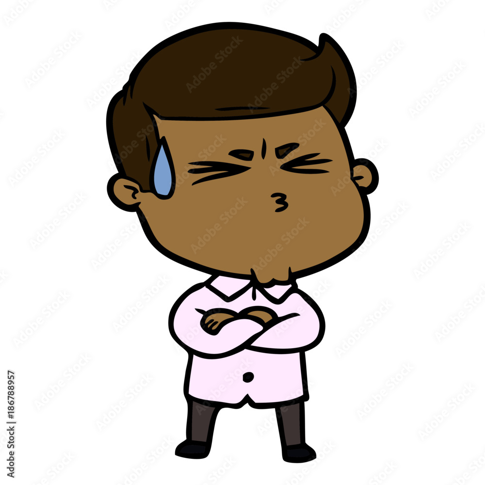 cartoon man sweating cartoon man sweating