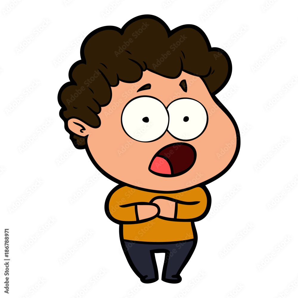 cartoon shocked man