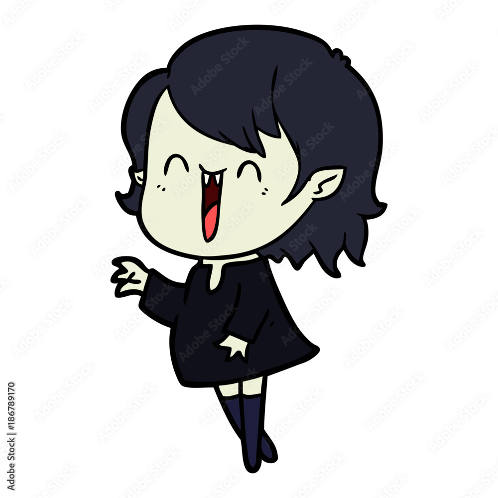 cute cartoon happy vampire girl cute cartoon happy vampire girl
