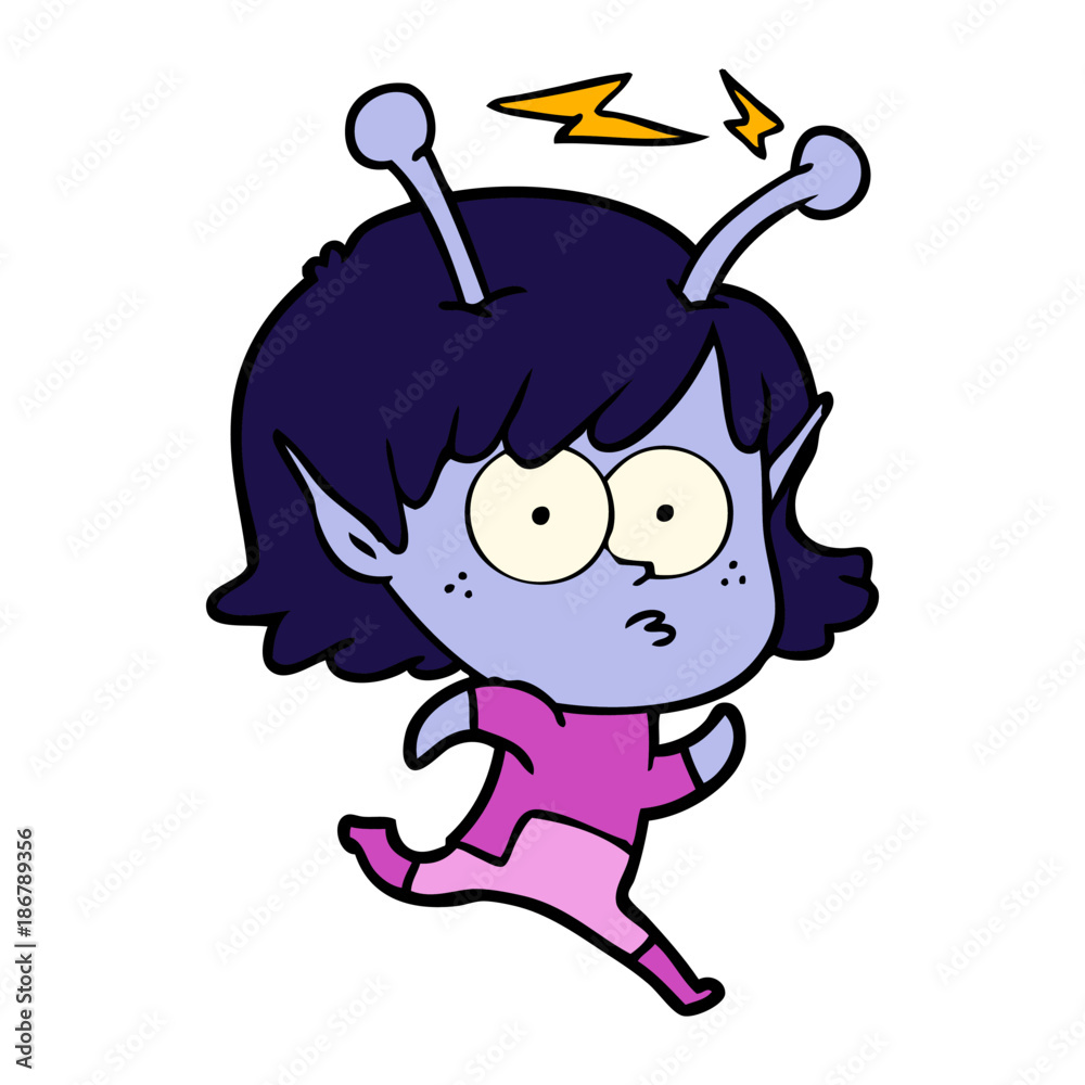 Fototapeta premium cartoon alien girl