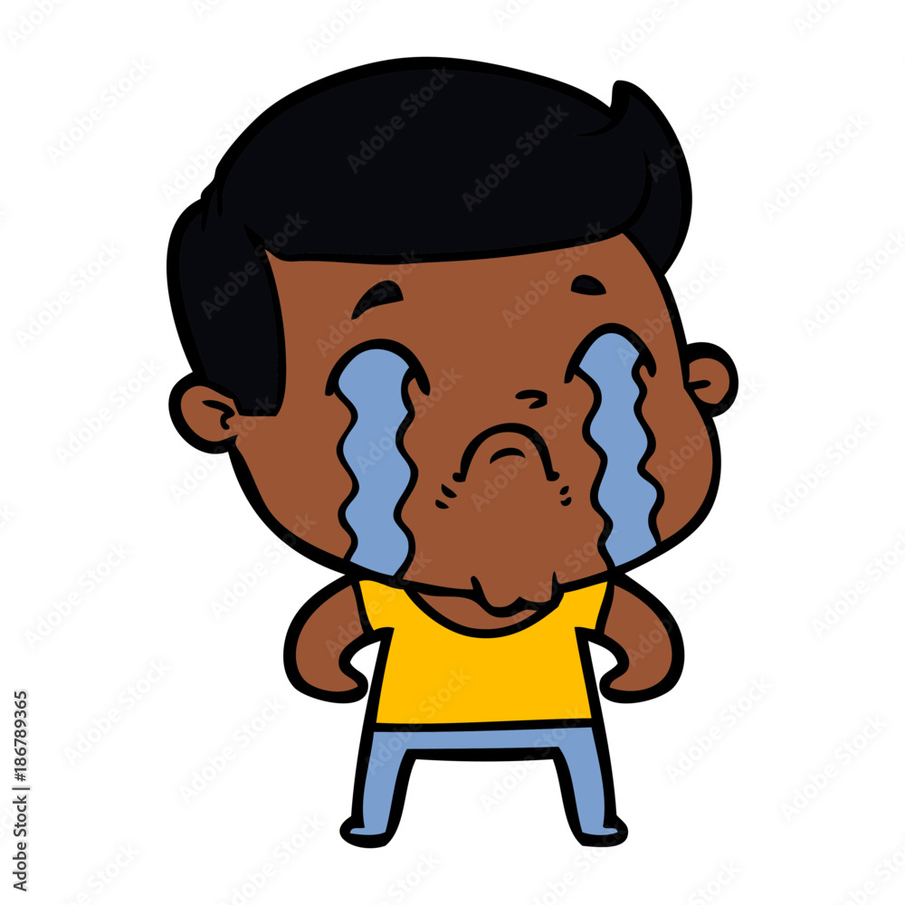 cartoon man crying