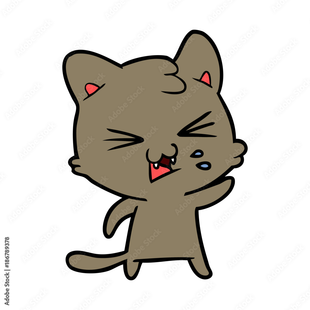 cartoon cat hissing cartoon cat hissing