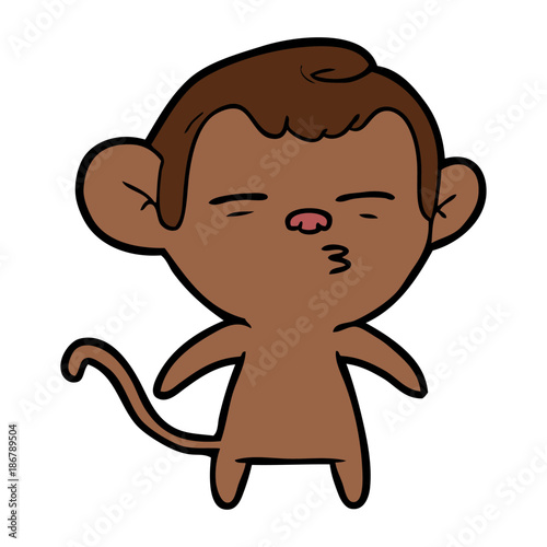 cartoon suspicious monkey
