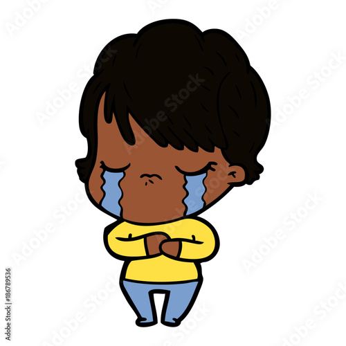 cartoon woman crying