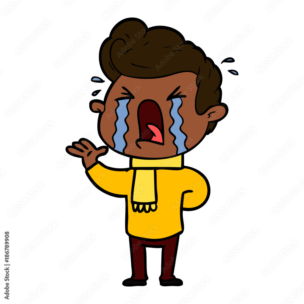 cartoon crying man