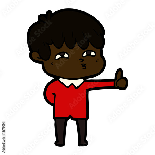 cartoon curious man