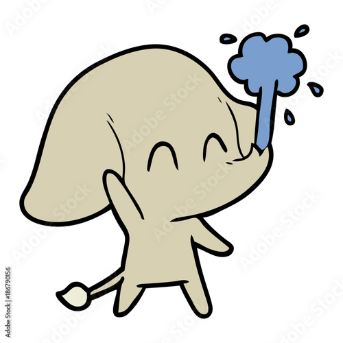 cute cartoon elephant spouting water