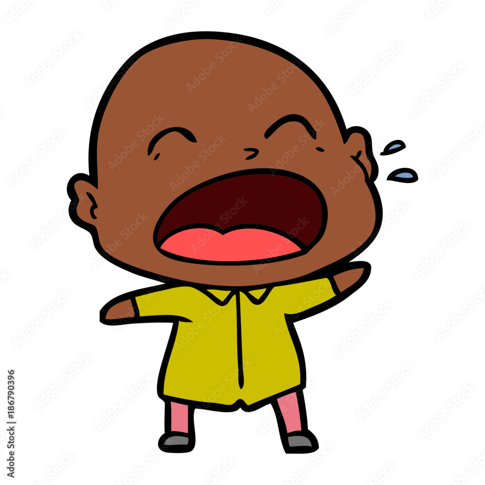 cartoon shouting bald man cartoon shouting bald man