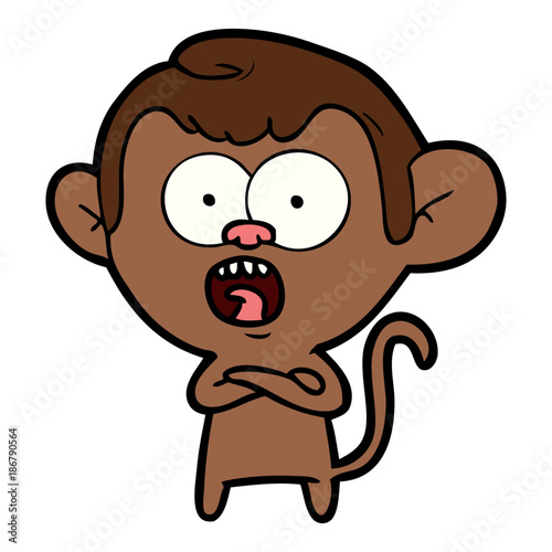 cartoon shocked monkey