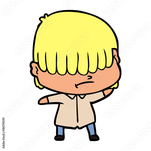 cartoon boy with untidy hair