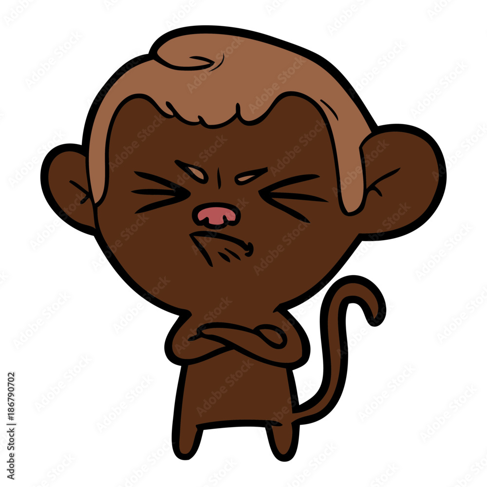 Fototapeta premium cartoon angry monkey
