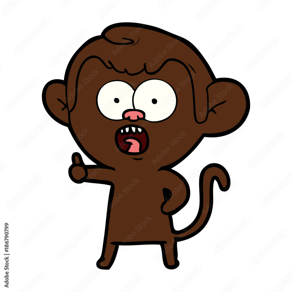Fototapeta premium cartoon shocked monkey