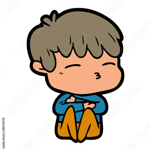 cartoon curious boy