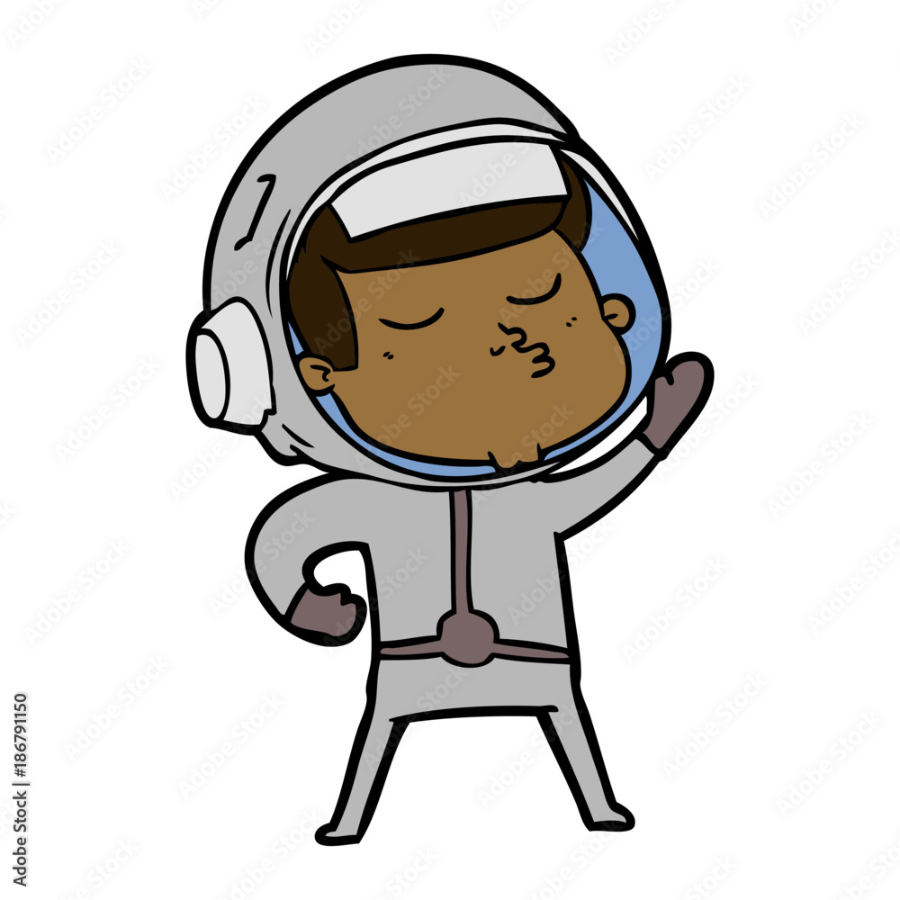 cartoon confident astronaut