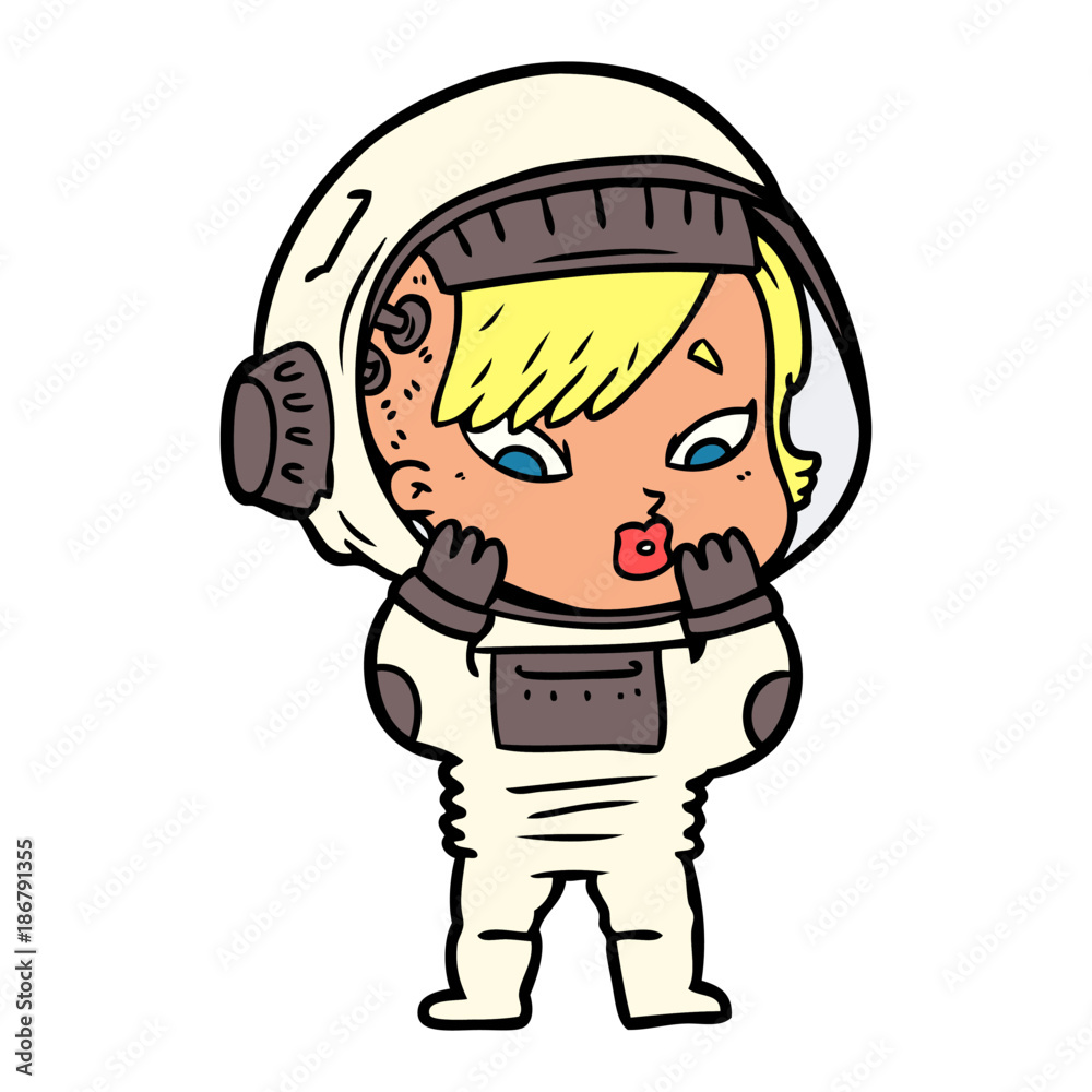 cartoon astronaut woman cartoon astronaut woman