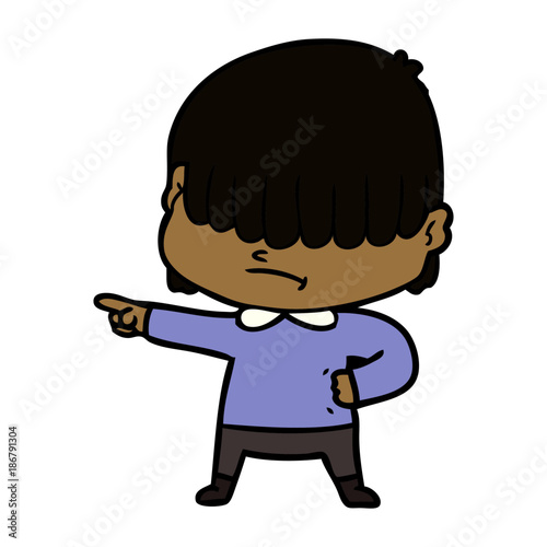 cartoon boy with untidy hair