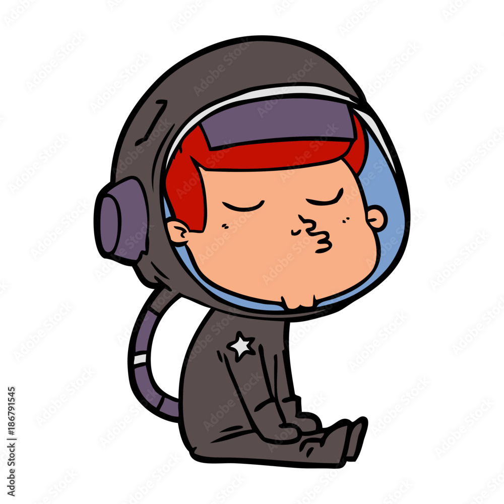 cartoon confident astronaut cartoon confident astronaut