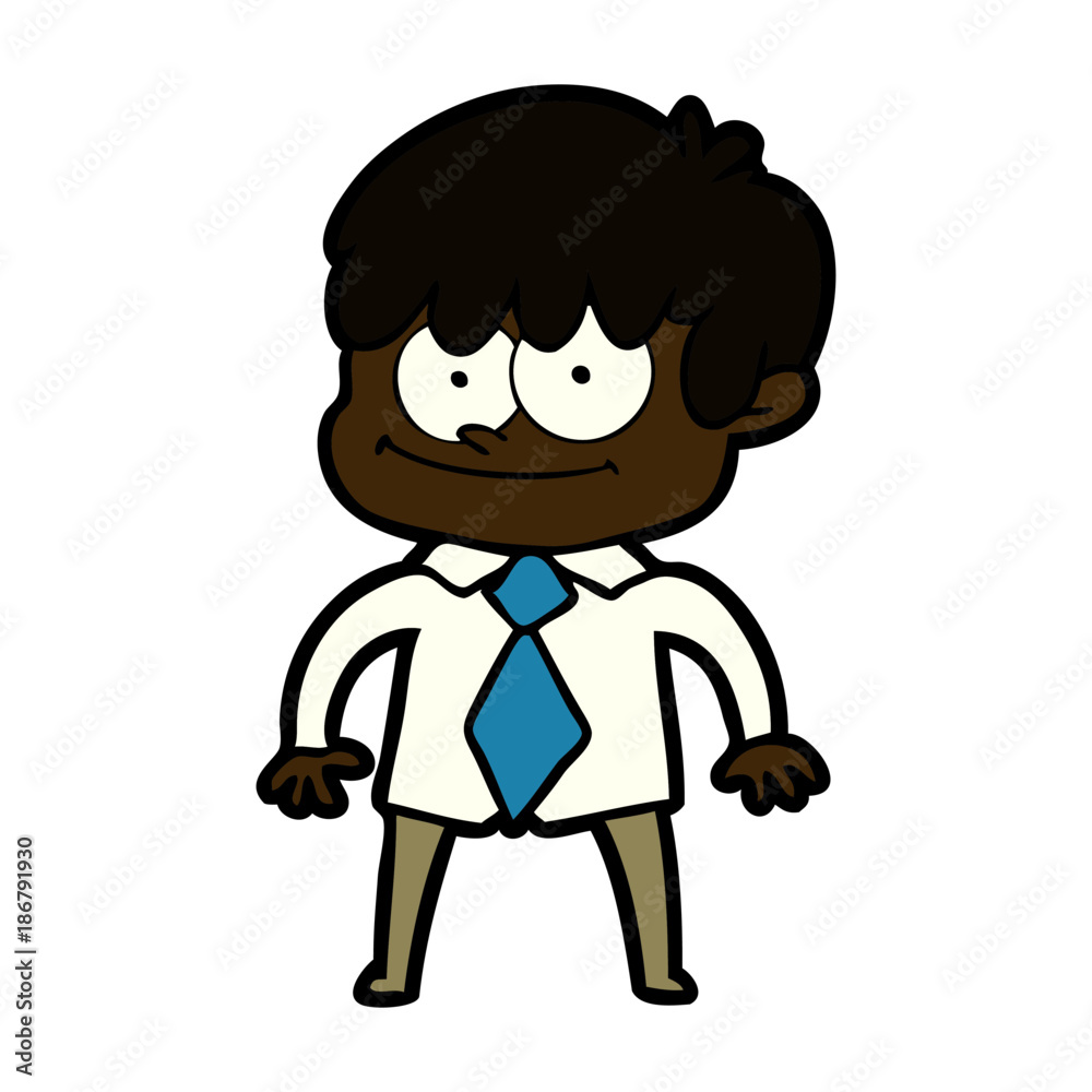 happy cartoon man